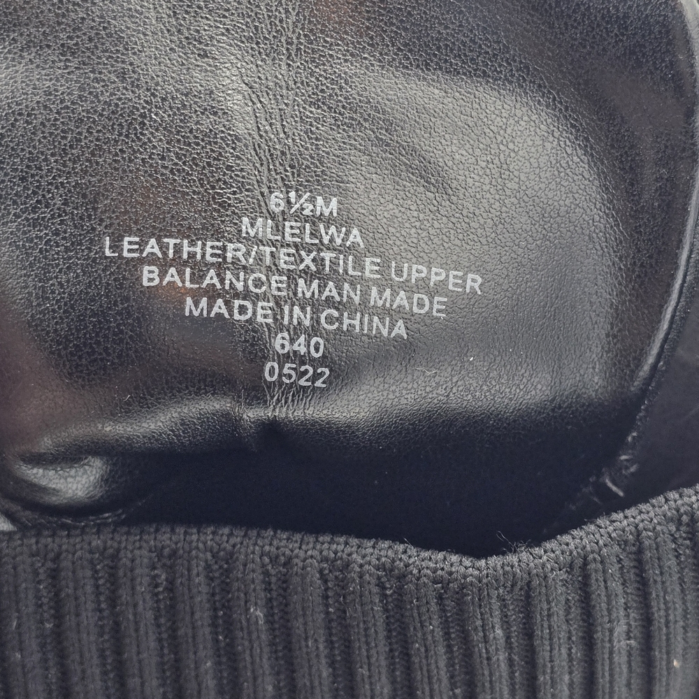 NWOT Marc Fisher Ltd. Black Knit Collar Elwa Round Toe Lace-Up Leather Boots 6.5 - Picture 13 of 16